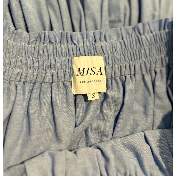 Anthropologie Misa Womens Dress Blue Masha Mini Off Shoulder Tiered Boho Small - Picture 5 of 13